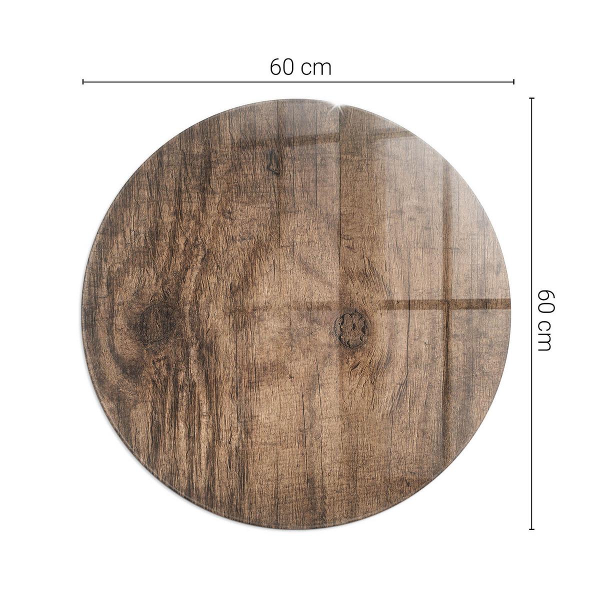 GLASPLATTE für Kamin Ø 60 cm - Braun, Glas (60/60/0.4cm) - TULUP