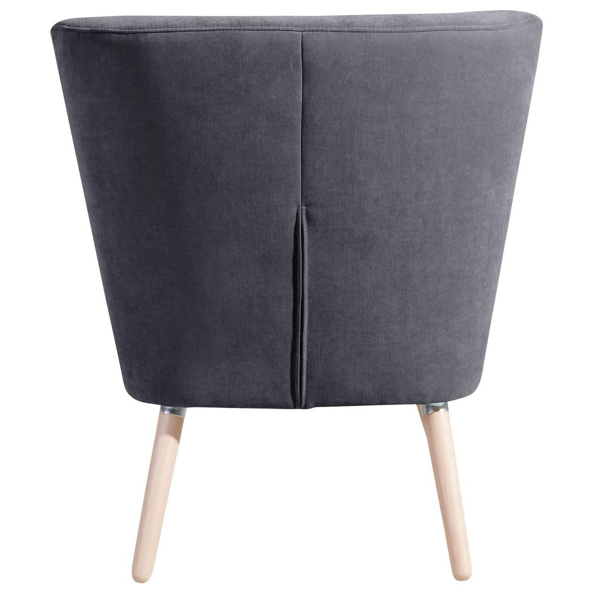 SESSEL Kassi Bezug Veloursstoff Buche natur / anthrazit - Anthrazit, Kunststoff (69/80/68cm) - 58aufmkessel
