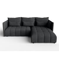 ECKSOFA L Form Cosmova Grau 248/180/83 cm mit Schlaffunktion - Schwarz/Grau, Kunststoff/Textil (248/180cm) - AX Living