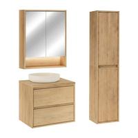 BADMÖBEL 60cm 2er-Set Holz - Braun, Holzwerkstoff (60/52.2/46cm) - Petits-meubles