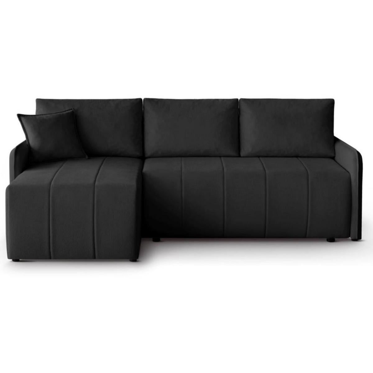 ECKSCHLAFSOFA Capri schwarz - Schwarz, Kunststoff/Textil (223/156cm) - Beautysofa