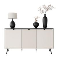 KOMMODE für das Schlafzimmer AUTUMN 3D mit geriffelter Front, Kaschmir / Grauer Stein - Beige, Holzwerkstoff (160/82/40cm) - Lookway