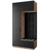 GARDEROBENSCHRANK REMA 120/240/60 cm Modern Eichefarben - Eichefarben/Schwarz, Holzwerkstoff (120/240/60cm) - MASSENO
