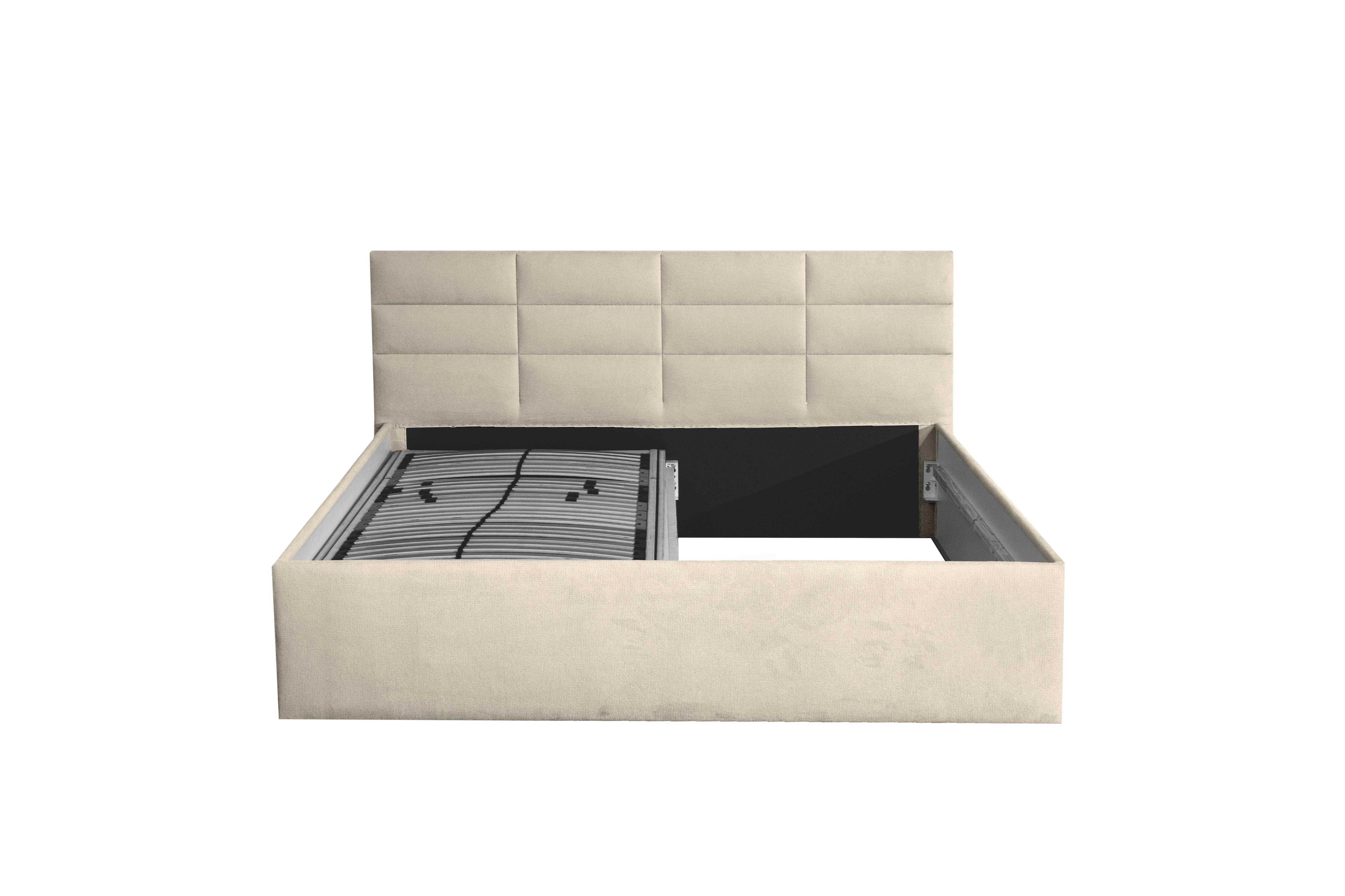 POLSTERBETT Athena Beige 180 x 200 x 32 cm Stauraum ohne hydraulische Funktion Ohne Matratze und Lattenrost - Beige, Holz (180/200cm) - Halmon Schlafkomfort Betten 
