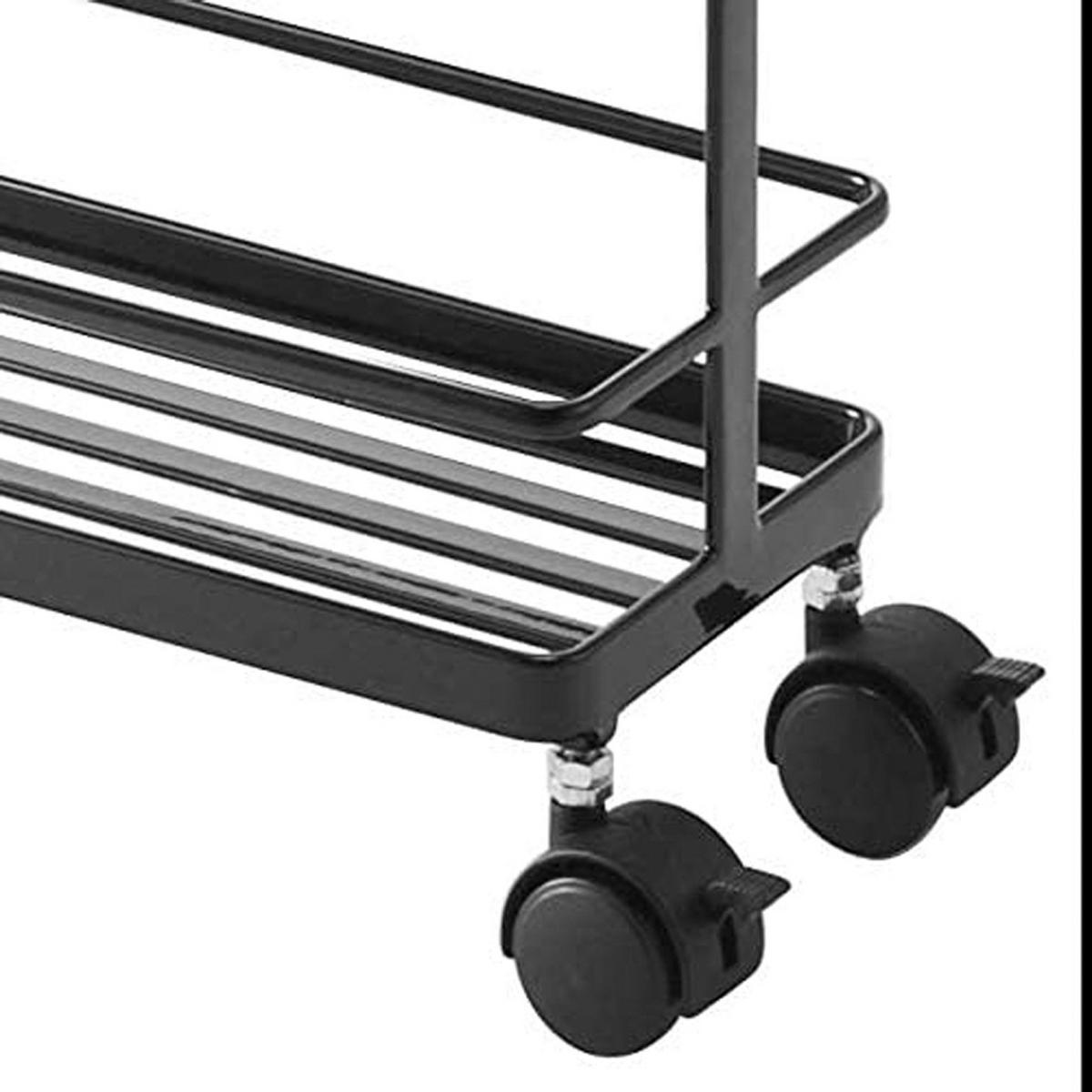 ROLLWAGEN aus Stahl - Schwarz - 38/12/66 cm - Schwarz, Metall (12/66/12cm) - Yamazaki