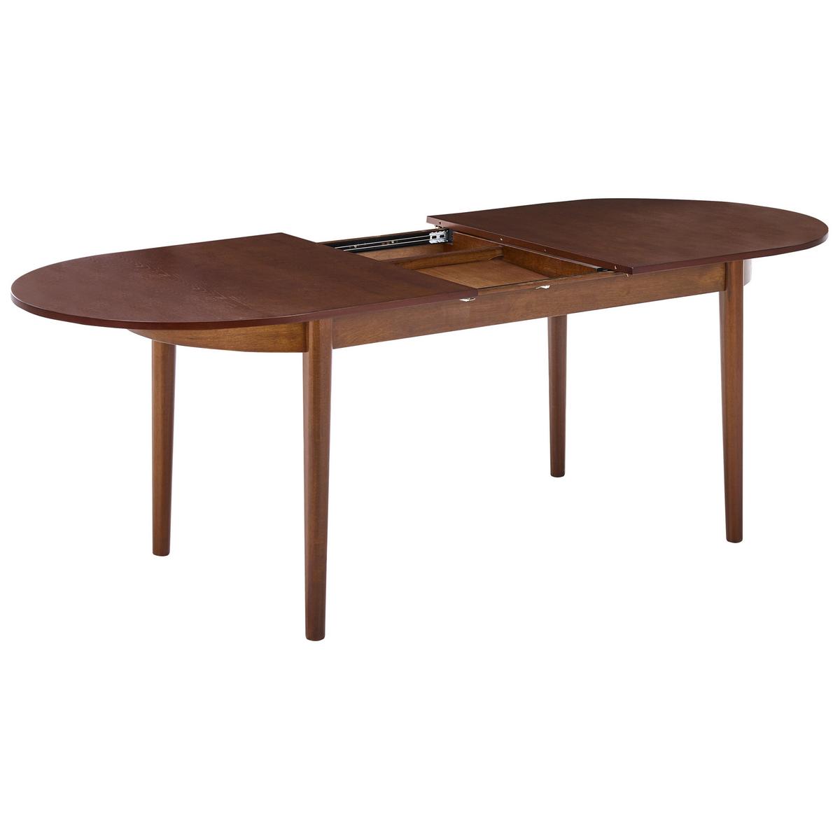 ESSTISCH ausziehbar Dunkle Esche 180-220/90 cm Larto - Dunkelbraun, Holzwerkstoff (180/90/76cm) - Beliani
