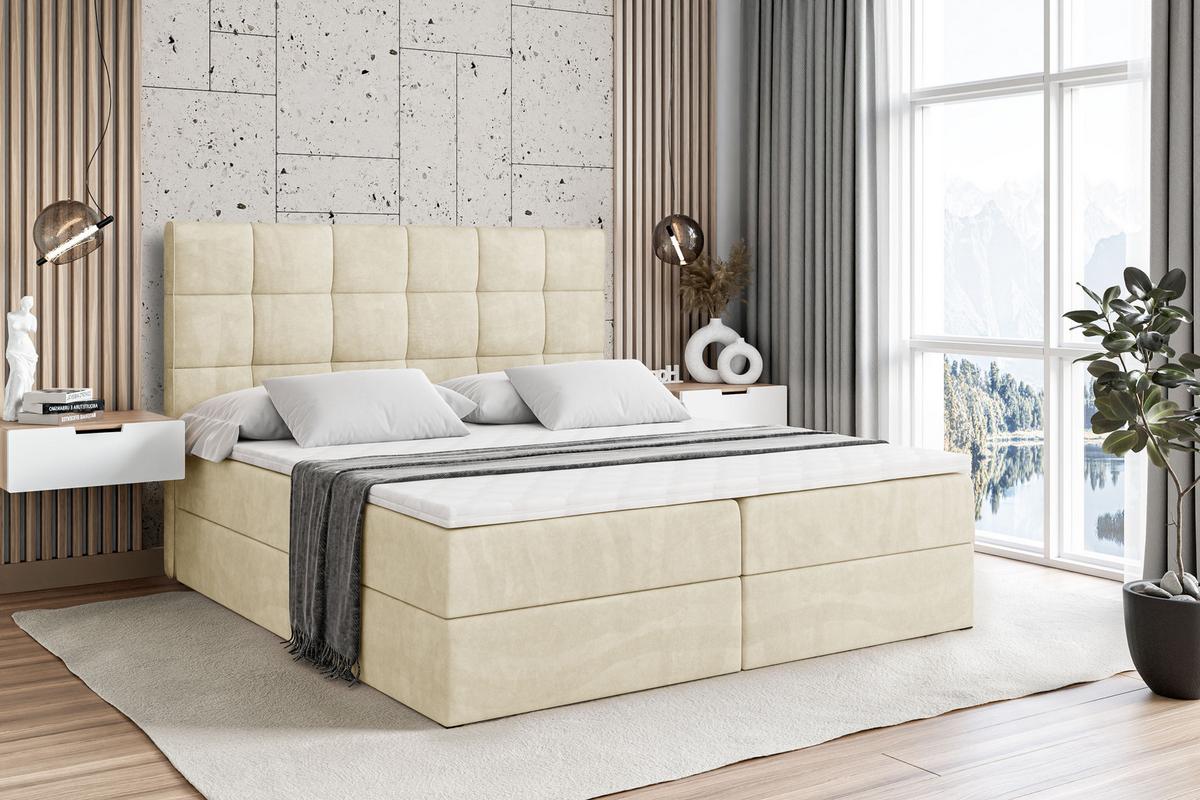 BOXBETT mit H3-Matratze und Lattenrost - APO - 140x200 Beige - Beige, Holzwerkstoff (140/200cm) - ALTDECOR