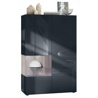 VITRINE Morena Einsatz in Eiche Nordic - Silbereichenfarben, Holzwerkstoff (91.5/136.5/37cm) - Vladon