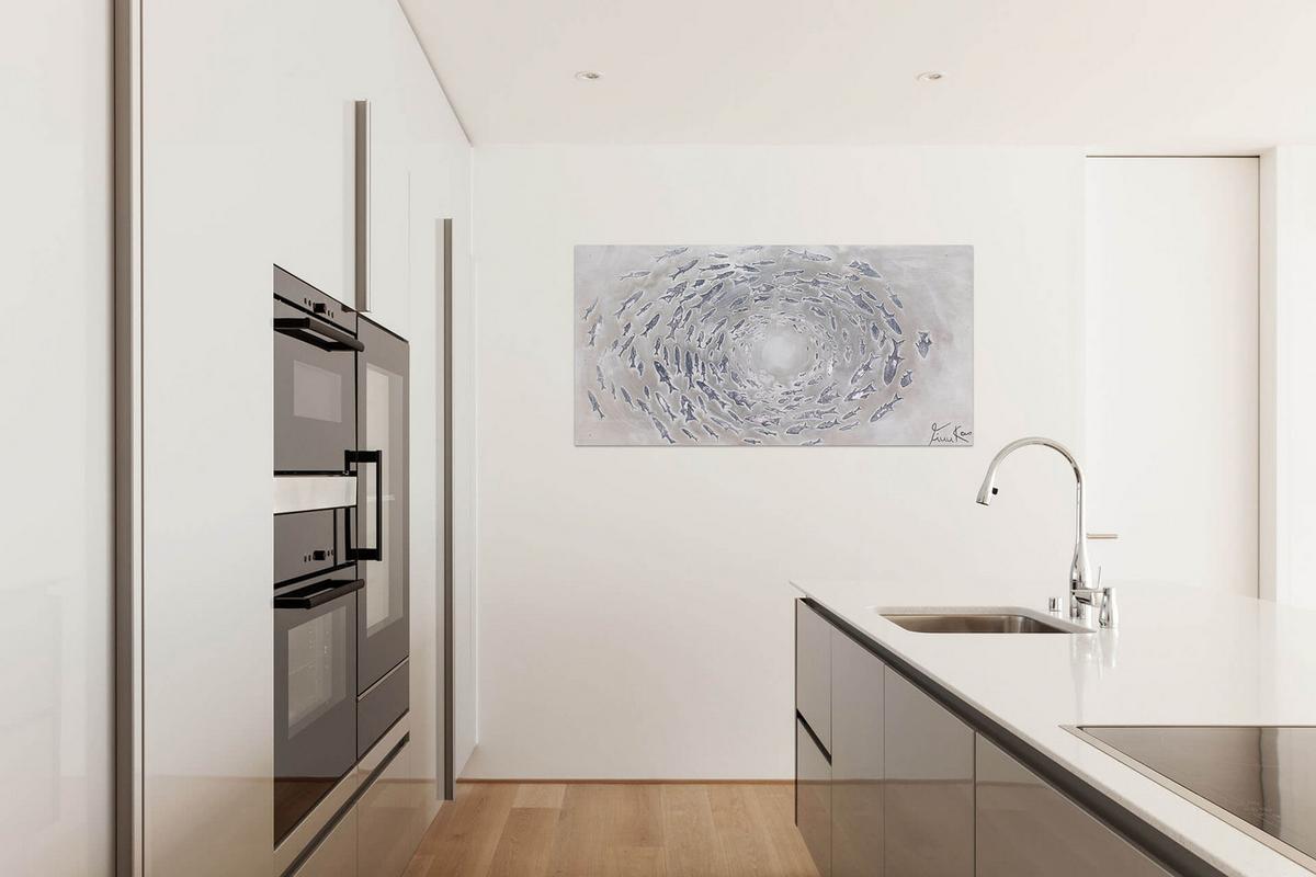ÖLGEMÄLDE 120/60 cm - Grau, Holz/Textil (120/60cm) - KUNSTLOFT