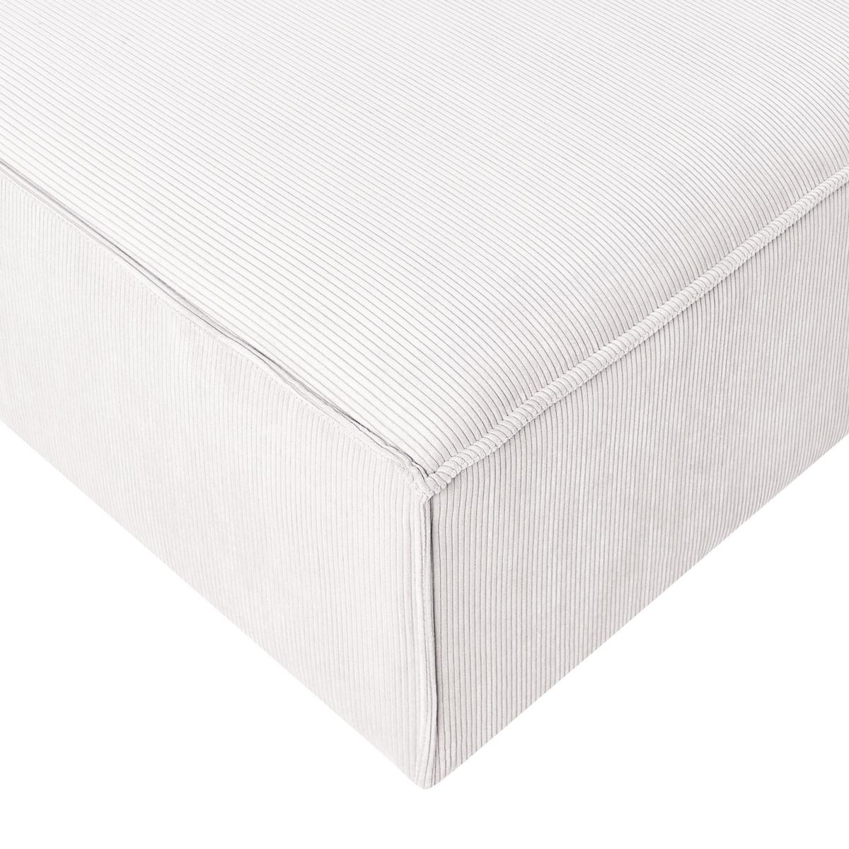 OTTOMANE Cord Cremeweiß Ardal - Creme, Textil (86/45/86cm) - Beliani