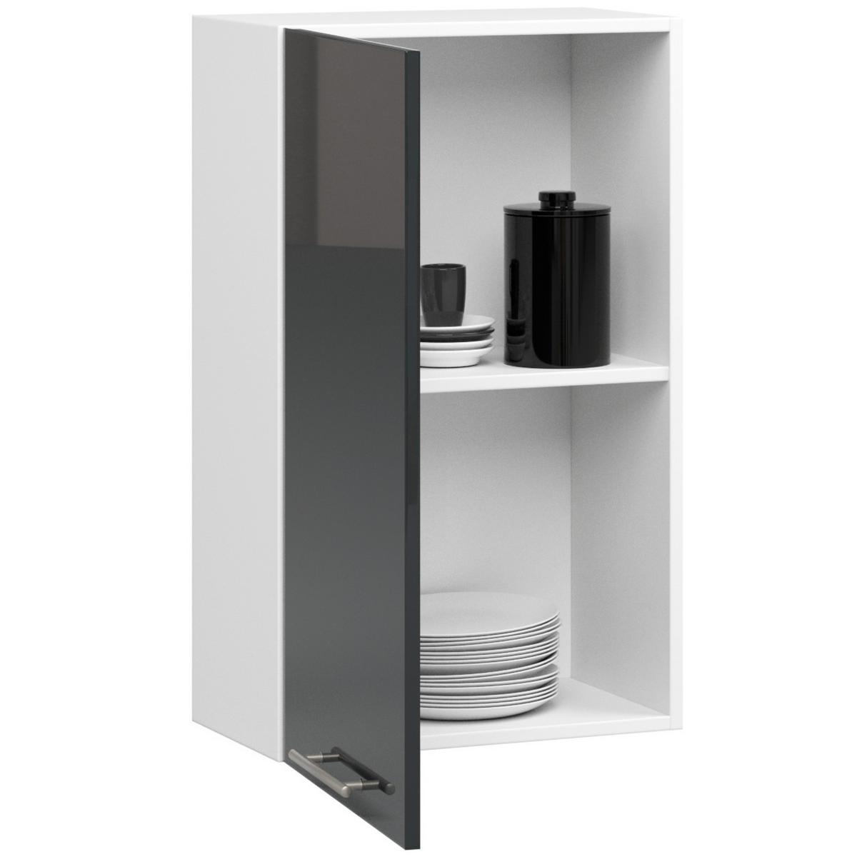HÄNGESCHRANK Weiß, Graphit Glanz 72/50/30 - Graphitfarben/Weiß, Holzwerkstoff (50/72/30cm) - RAUMHIRSCH FURNITURE