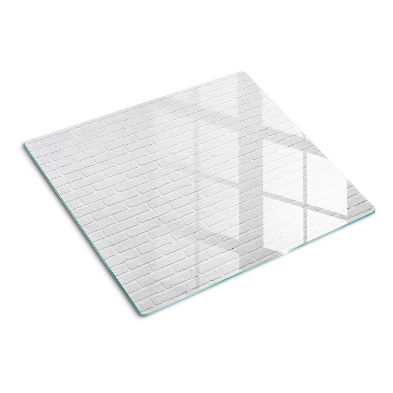 GLASPLATTE 60x52 cm Ziegelmauer - Weiß, Glas (60/0.4/52cm) - TULUP