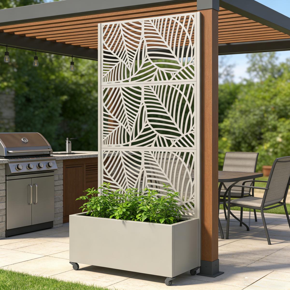 BLUMENKASTEN Surnskoki - Beige, Metall (82/190/38cm) - casa.pro