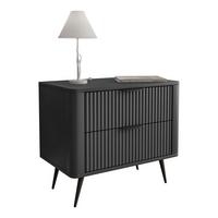 NACHTTISCH SCARLETT 2S MIT SCHUBLADEN SCHWARZ - Schwarz, Holzwerkstoff (63/55/38cm) - Lookway