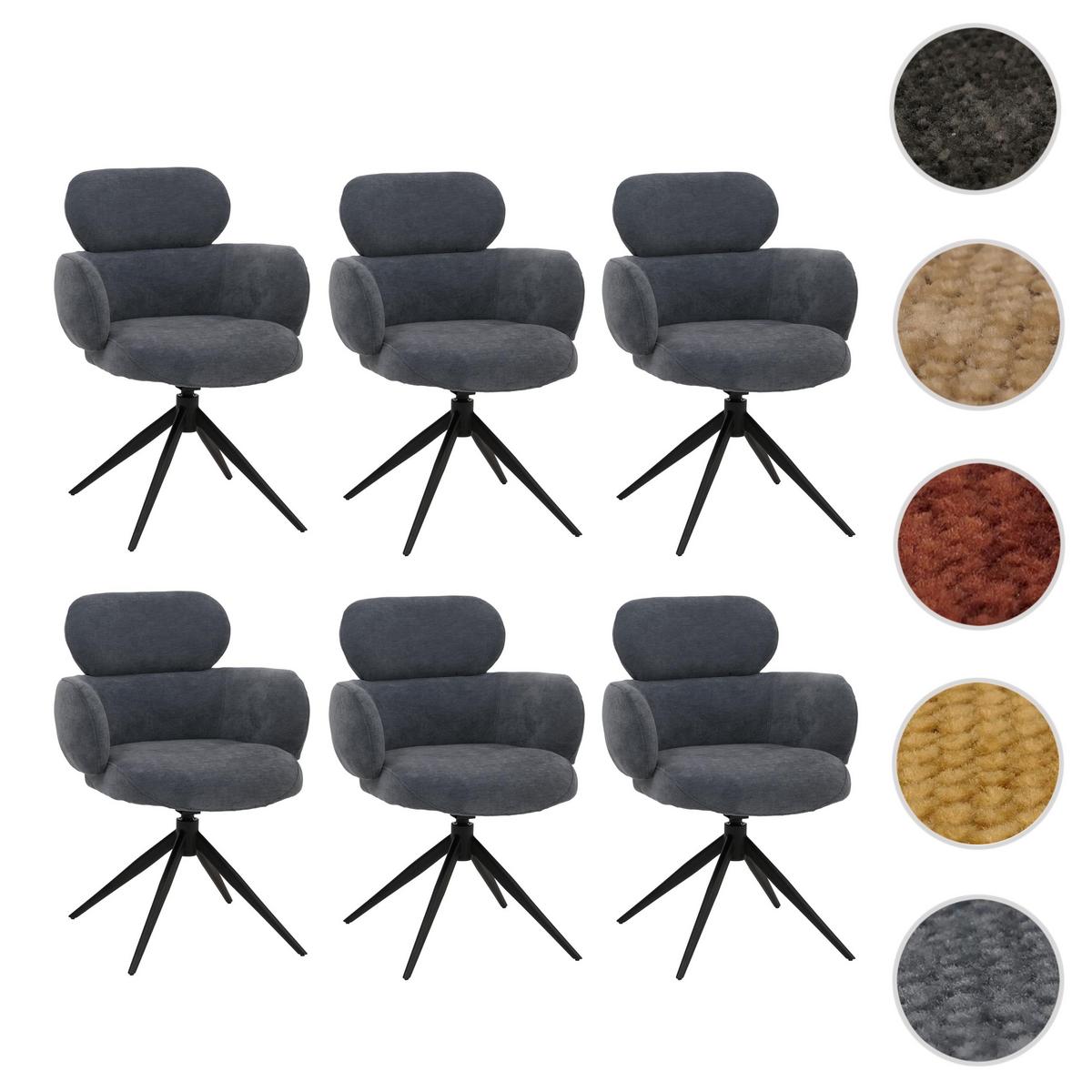 ESSZIMMERSTUHL Grau, Blau 6er-Set - Blau/Blaugrau, Textil (61/86/69cm) - MCW