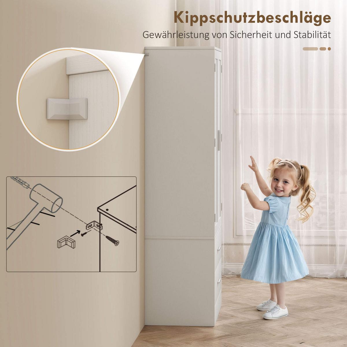 KÜCHENSCHRANK Spanplatte MDF Weiß - Silberfarben/Weiß, Holzwerkstoff/Metall (40/159/60cm) - HOMCOM