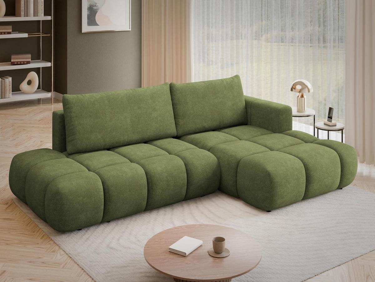 ECKSOFA Soffi, Seite: Rechts - Schwarz/Grün, Holz/Kunststoff (283/166cm) - MIRJAN24