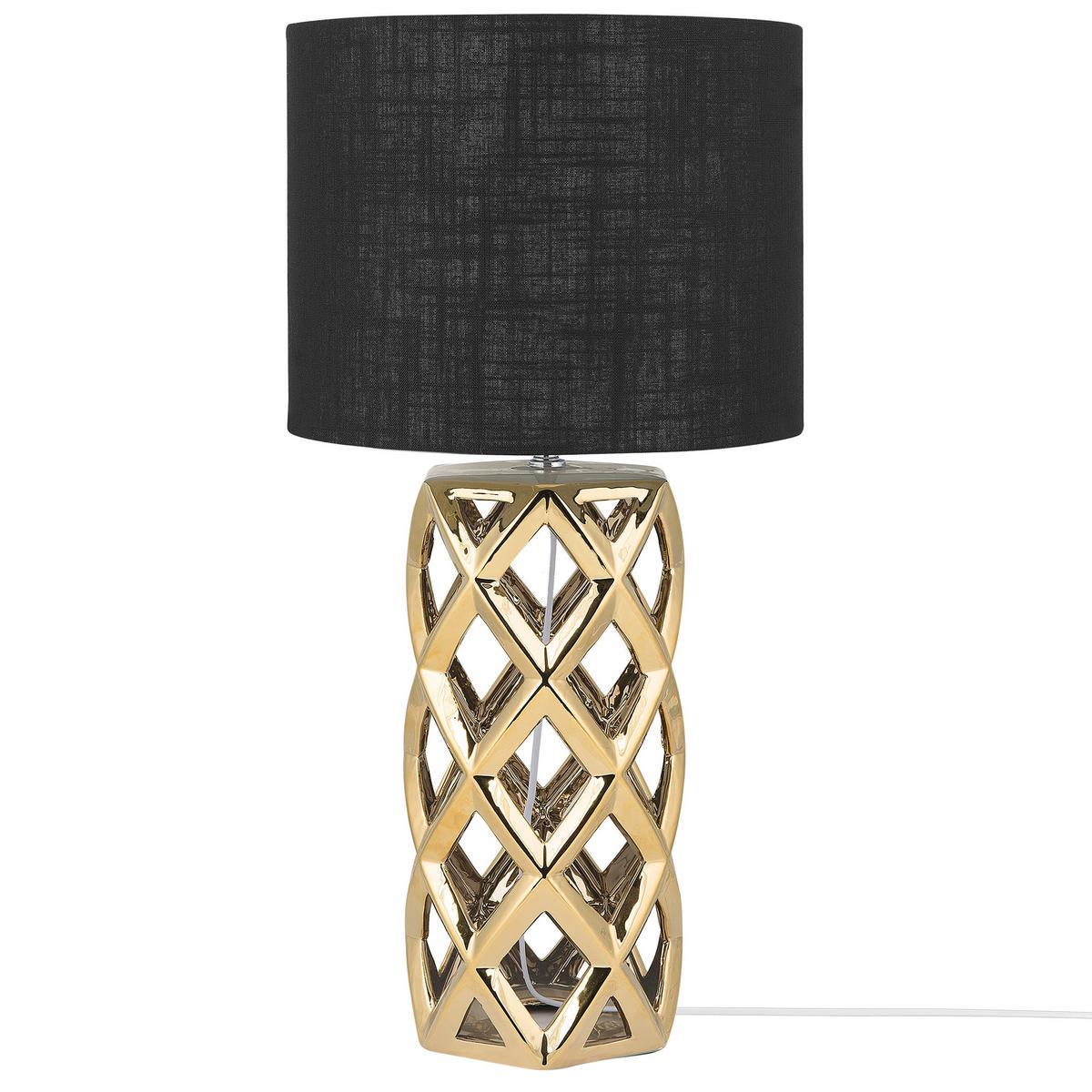 TISCHLAMPE Selja 35/35/71 cm - Schwarz, Keramik (35/35/71cm) - Beliani