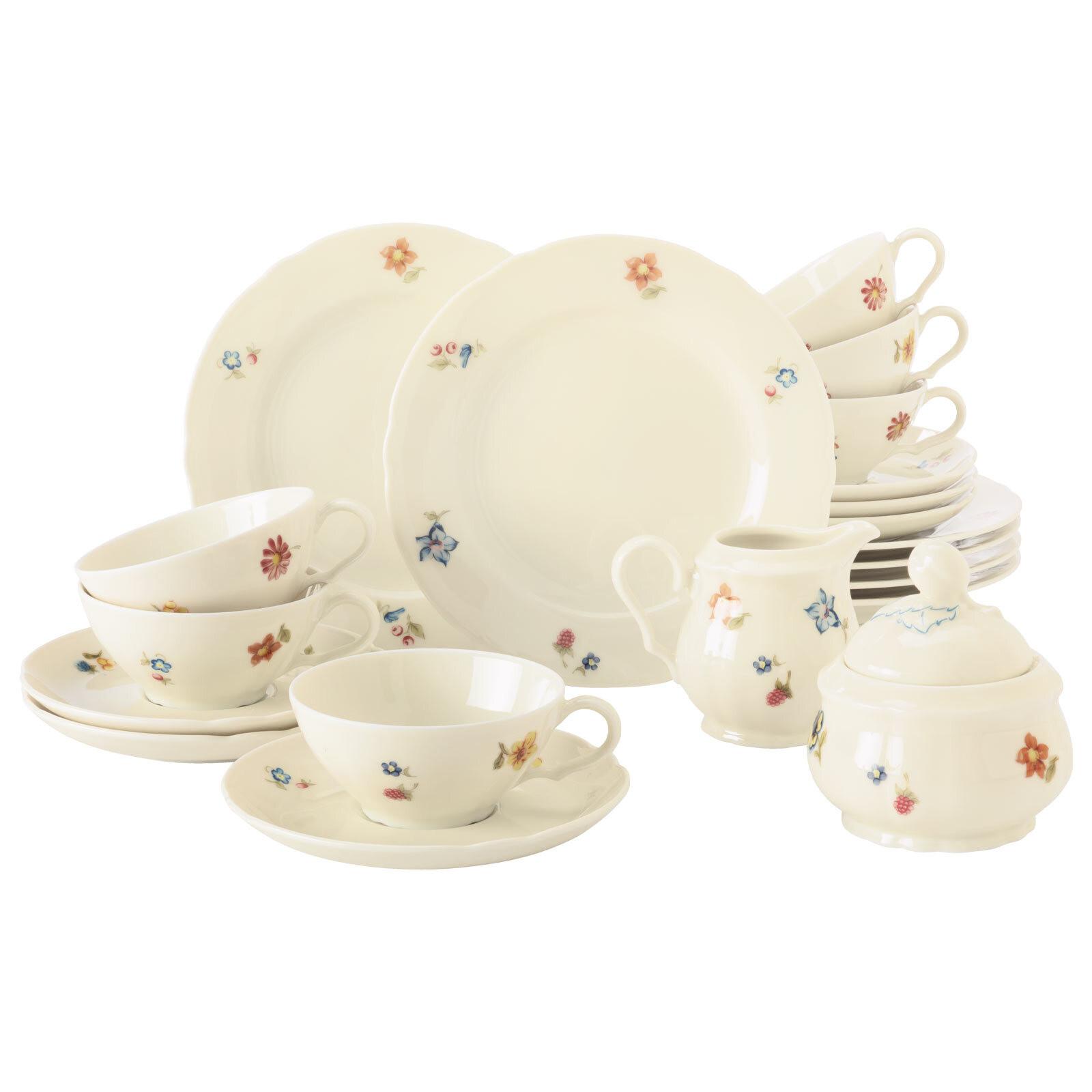 TEESERVICE Marieluise Elfenbein Blütenmeer bunt 20-tlg. - Multicolor, Keramik (20.6/28.4/20.6cm) - Seltmann Weiden