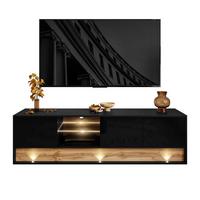 TV-ELEMENT VILLA 180 cm mit Einsatz aus Wotan Eiche - Eiche Wotan/Schwarz, Holzwerkstoff (180/50/40cm) - Lookway