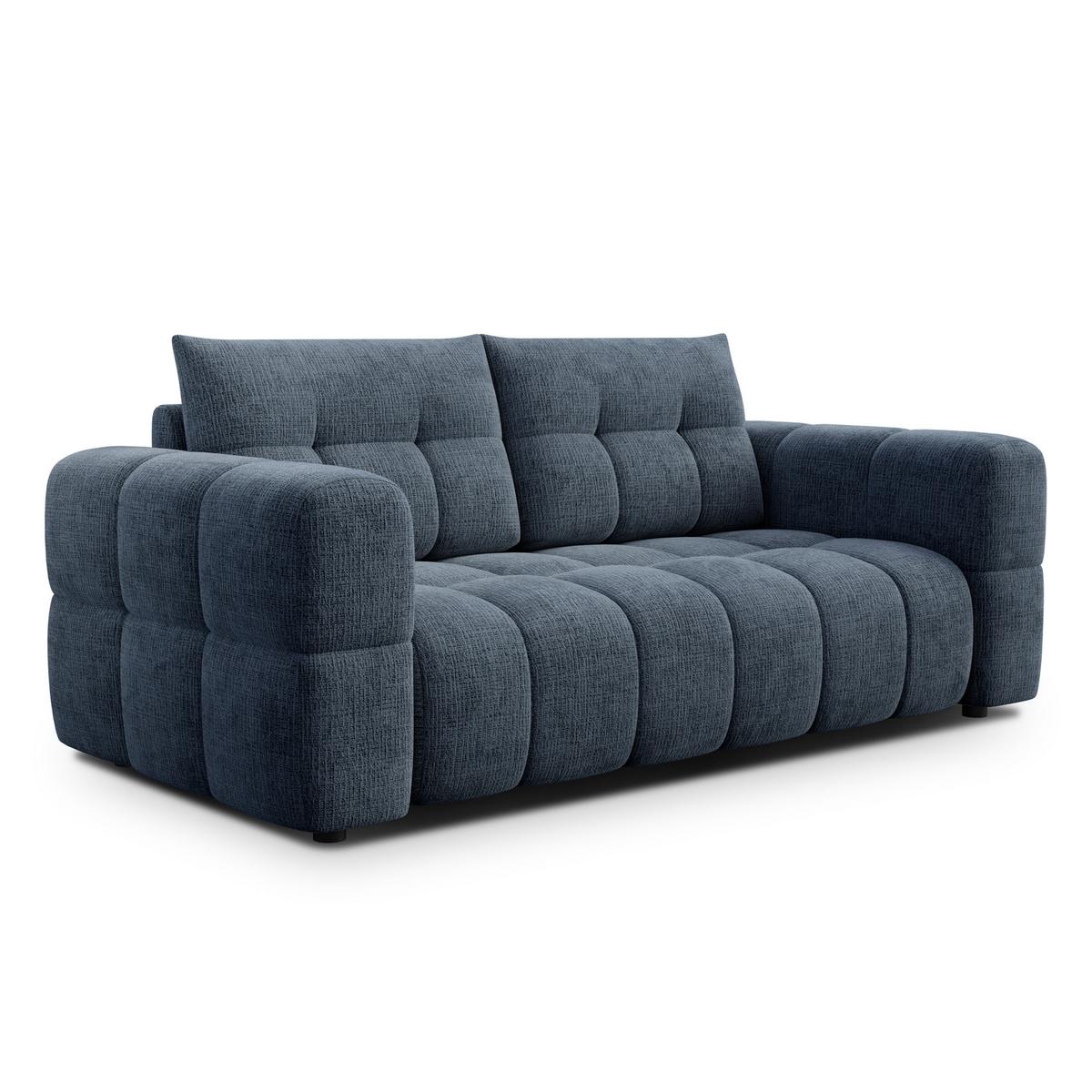 SOFA CLOUDI 2,5-Sitzer, marineblau - Blau/Schwarz, Holz/Textil (211/89/104cm) - Wozimo
