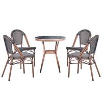 GARTENMÖBEL-SET 4-Sitzer Grau Polyrattan Rifreddo - Grau, Kunststoff - Beliani