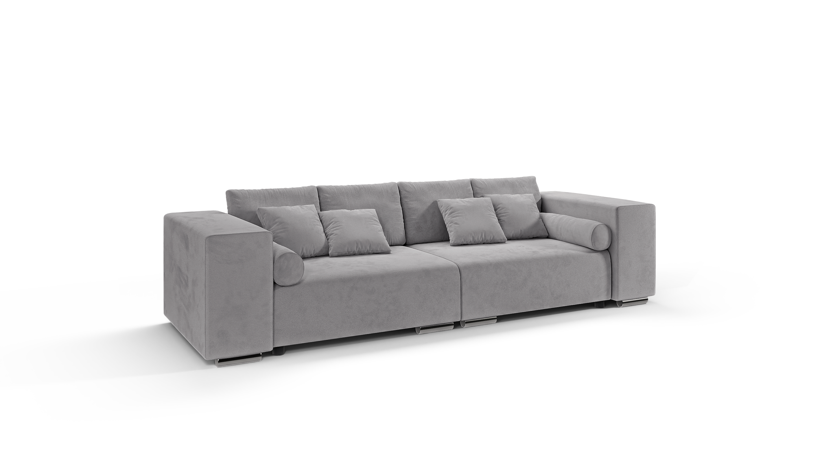 BIGSOFA Kami Microfaser Grau - Schwarz/Grau, Kunststoff/Textil (290/80/110cm) - S-Style