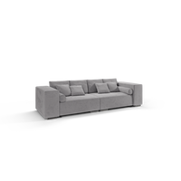 BIGSOFA Kami Microfaser Grau - Schwarz/Grau, Kunststoff/Textil (290/80/110cm) - S-Style