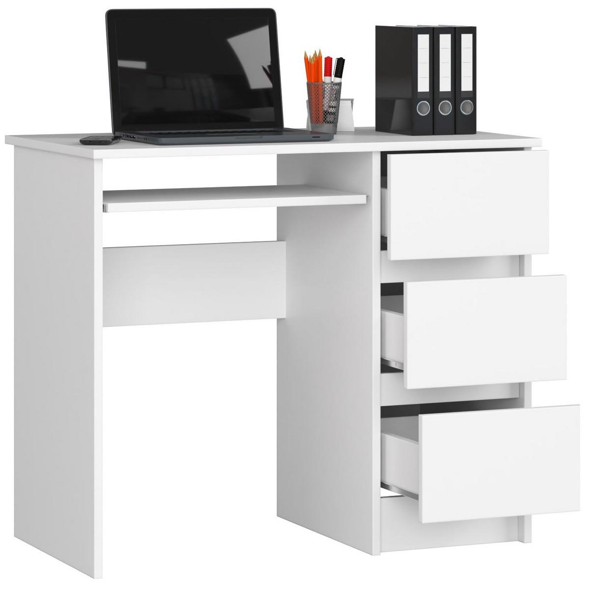 SCHREIBTISCH Weiß 77/90/50 - Weiß, Holzwerkstoff (120/53.6/77cm) - RAUMHIRSCH FURNITURE