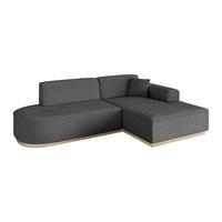 ECKSOFA Ottomane Rechts IREA-L1 - 232x165x80 cm Grau - Olivgrün, Holzwerkstoff/Textil (232/165cm) - ALTDECOR