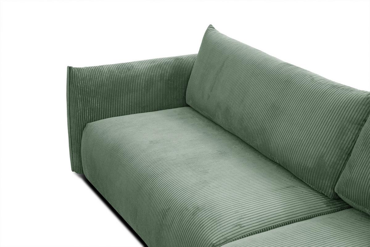 ECKSOFA TAUER 5-Sitzer, mintgrün - Schwarz/Mintgrün, Holzwerkstoff/Kunststoff (292/174cm) - Wozimo