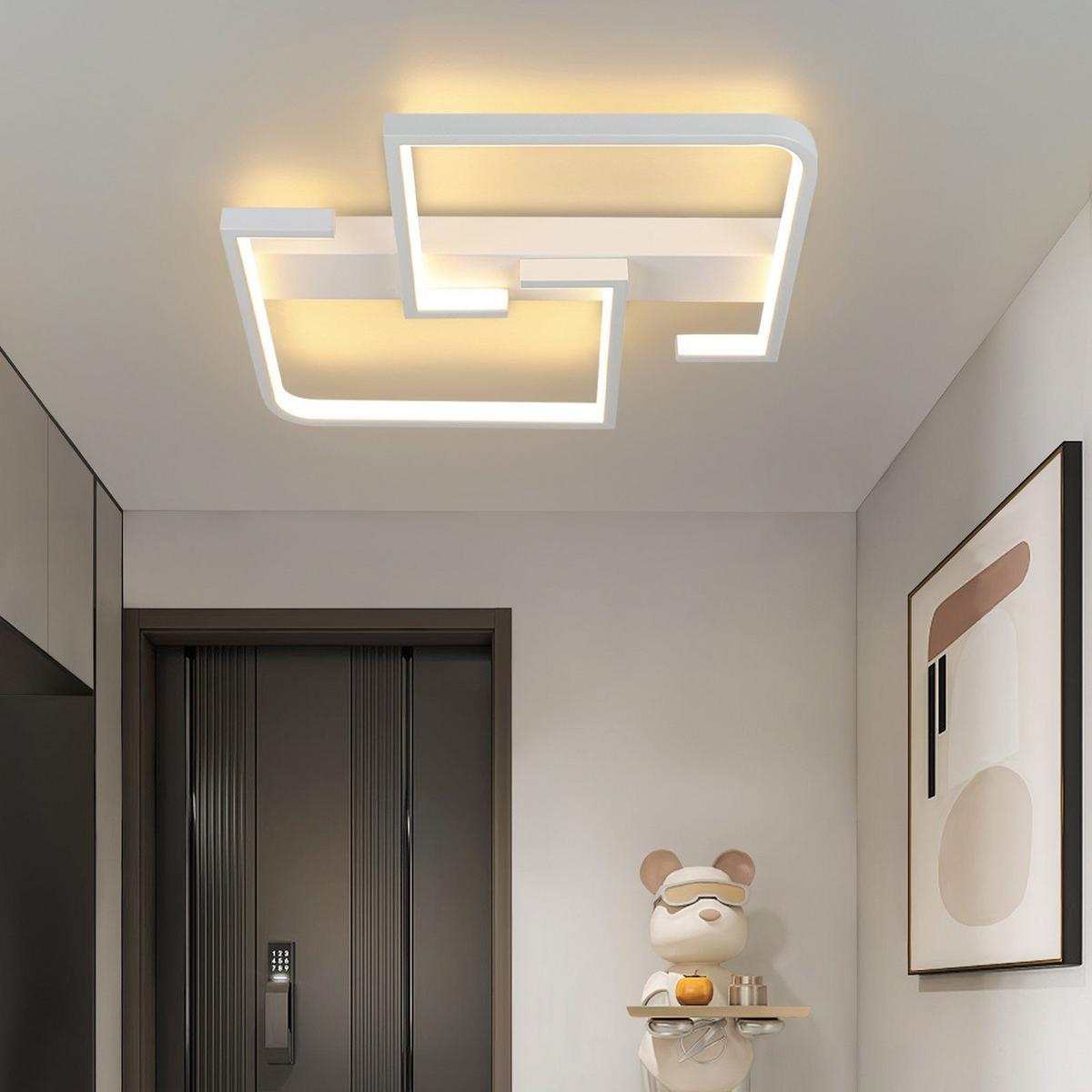 LED-DECKENLEUCHTE Schildfluch 30.0/4.5/25.0 cm - Weiß, Metall (25/30/4.5cm) - ZMH