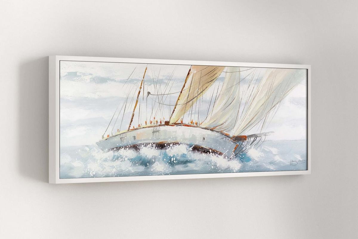 ÖLGEMÄLDE 150/50 cm - Weiß, Holz/Textil (150/50cm) - KUNSTLOFT