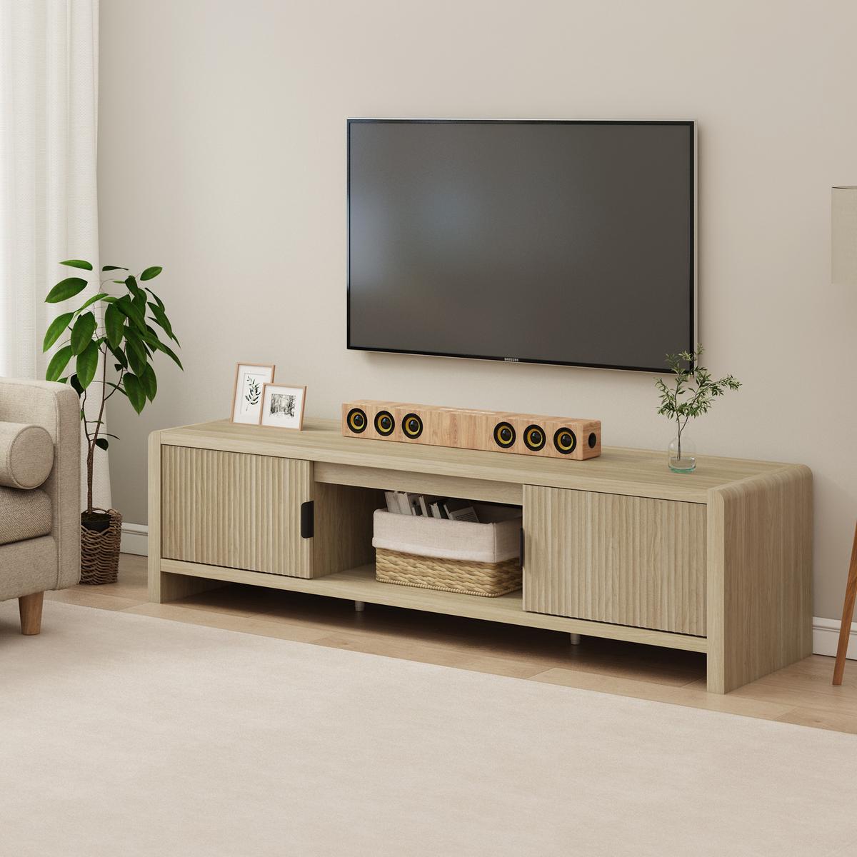 FERNSEHSCHRANK Lukkodso - Eichefarben, Holzwerkstoff (150/40/40cm) - [en.casa]