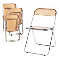 KLAPPSTUHL-SET Pornainen 4 TLG. - Orange, Kunststoff/Metall (46/74/47cm) - [en.casa]