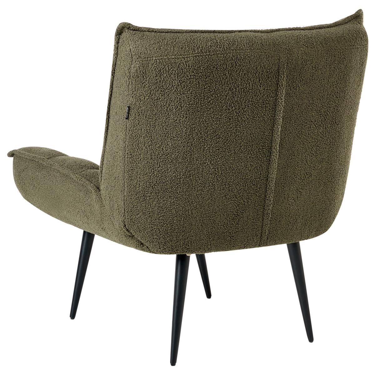 SESSEL Dunkelgrün Alvesta - Dunkelgrün/Schwarz, Textil/Metall (73/92/79cm) - Beliani