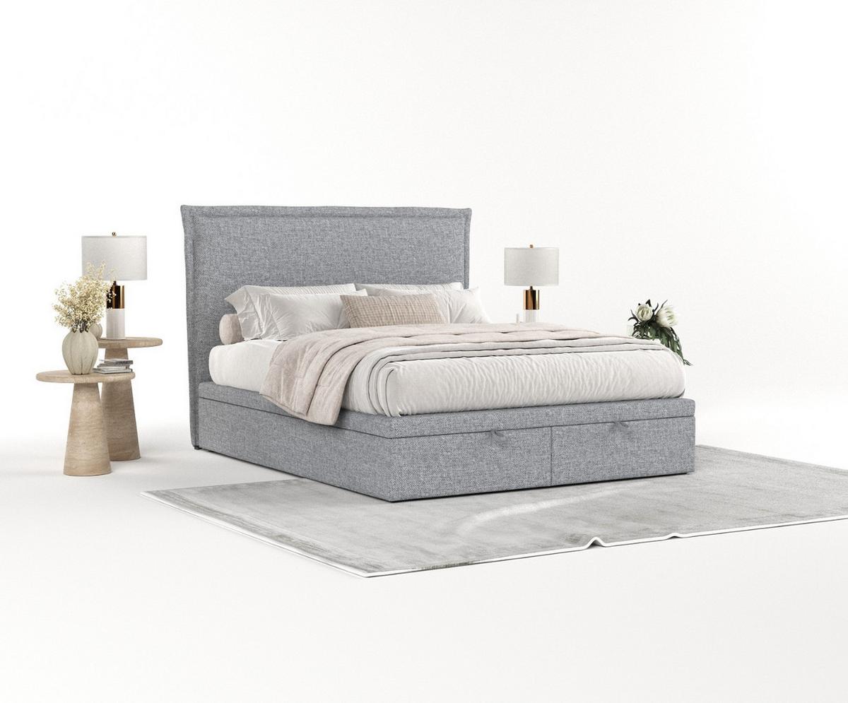 POLSTERBETT Eliot mit Stauraum 160/200 cm Grau im Alta Stoff - Schwarz/Grau, Holz/Holzwerkstoff (160/200cm) - AltaBeds