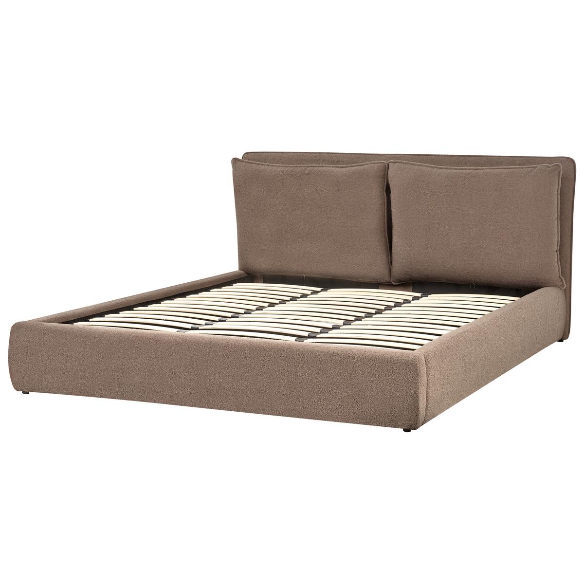 BETT mit Stauraum 180x200 cm Beige Bajonna - Taupe, Textil (180/200cm) - Beliani