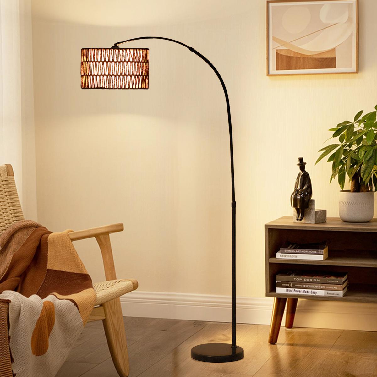 STEHLAMPE Wohnzimmer Stehleuchte mit Lampenschirm aus Leinen, E27 Fassung - Schwarz, Metall (93/34/175cm) - HOMCOM