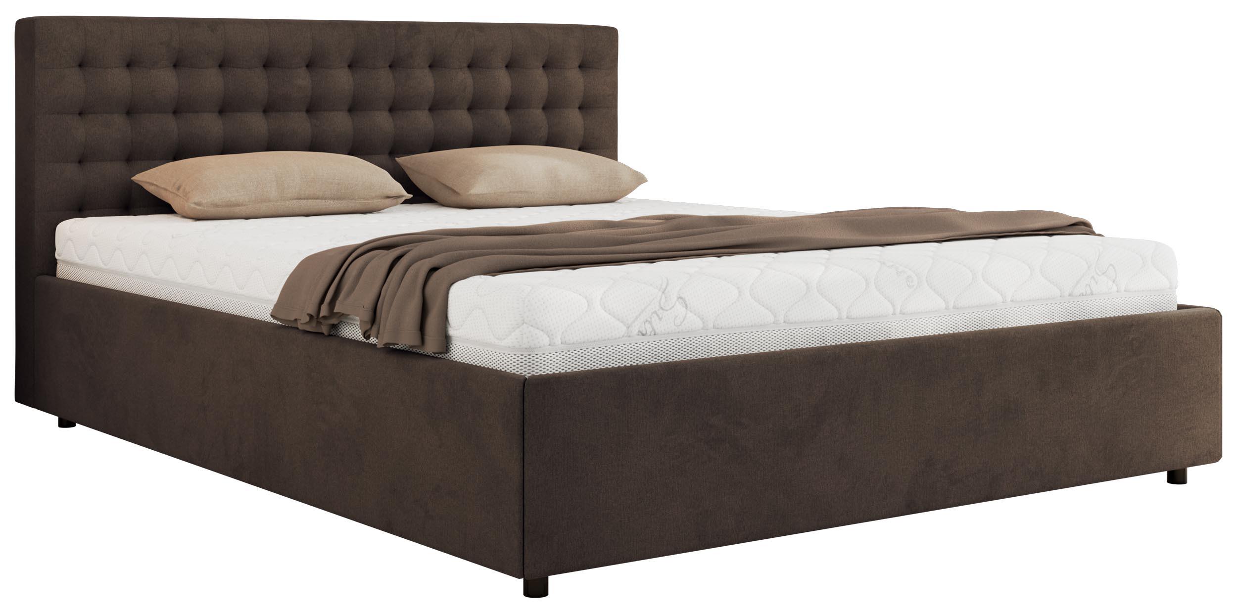 POLSTERBETT PAVO CLASSIC 200/200 - Braun Velvet - ohne Matratze - Braun, Textil (200/200cm) - MKS