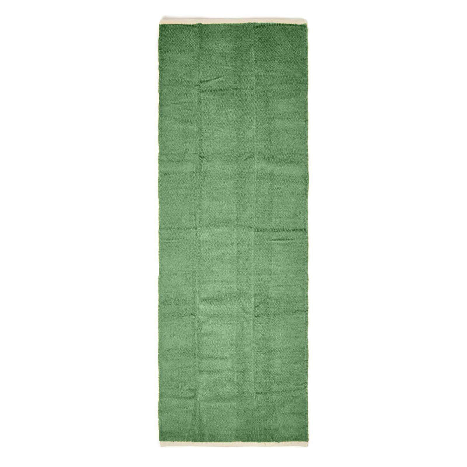 HANDWEBTEPPICH-LÄUFER Chenille 66/200 cm - Dunkelgrün, Textil (66/200cm) - Homescapes