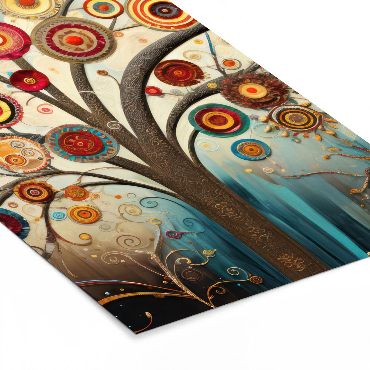 POSTER MIT RAHMEN Baum - Baum des Lebens - Farbe 60x90 cm - Braun, Papier (60/90cm) - MuchoWow