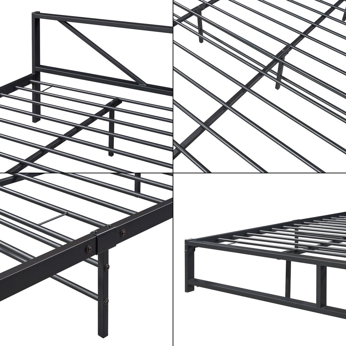 METALLBETT Meran - Schwarz, Metall (180/200cm) - [en.casa]