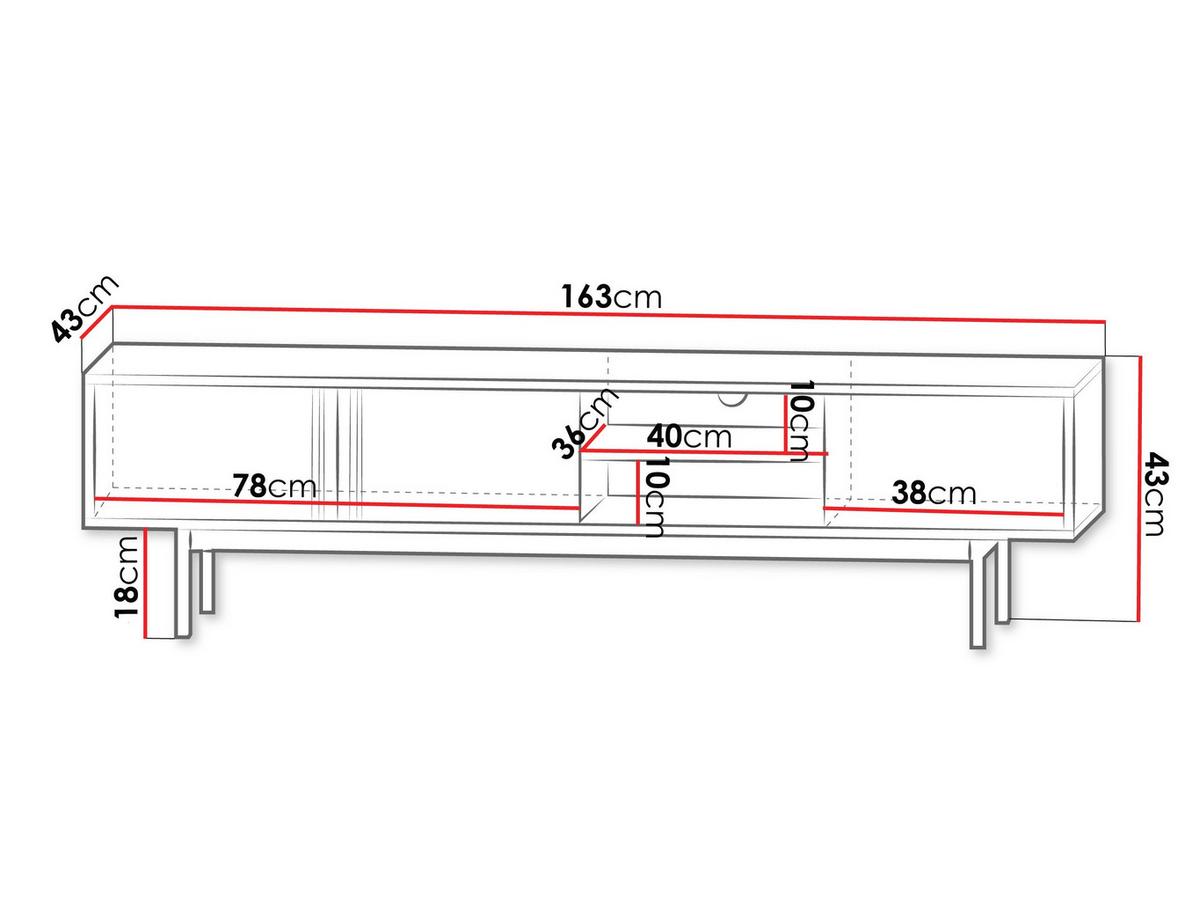 TV-LOWBOARD Alsy 3D AL09 - Anthrazit/Grün, Holzwerkstoff/Kunststoff (163/43/43cm) - MIRJAN24