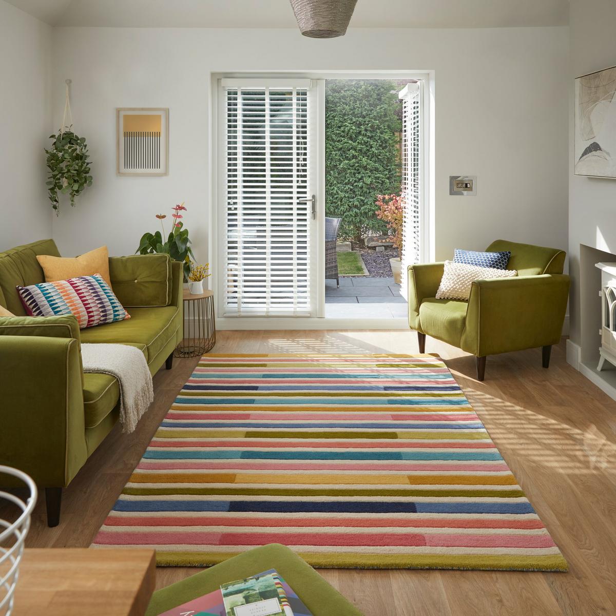 WOLLTEPPICH DERWENT, gestreift, Bunt, 200 x 290 cm - Multicolor, Textil (290/200cm) - KADIMA DESIGN