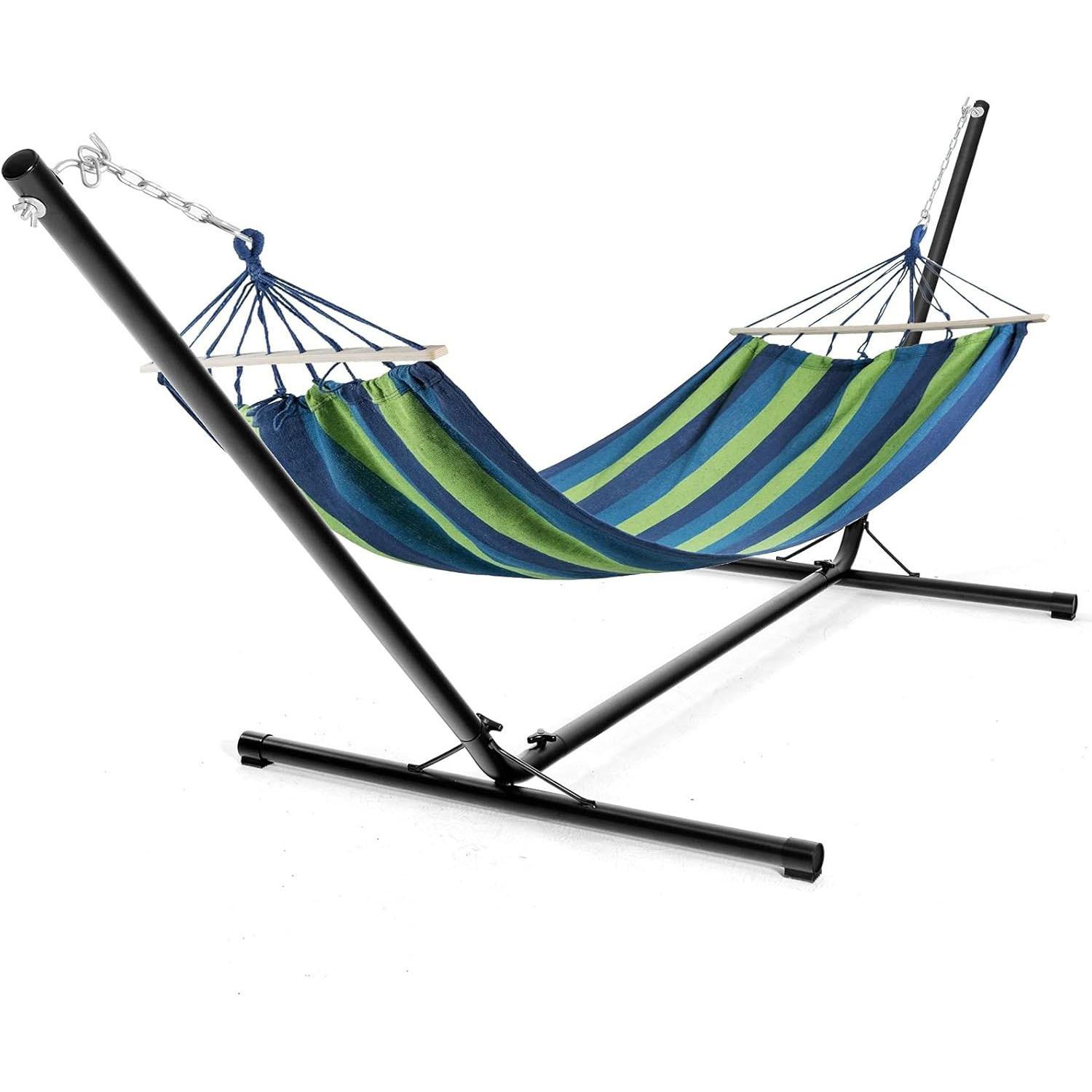 HÄNGEMATTENGESTELL Schwarz - Schwarz, Metall (100/325/106cm) - COSTWAY
