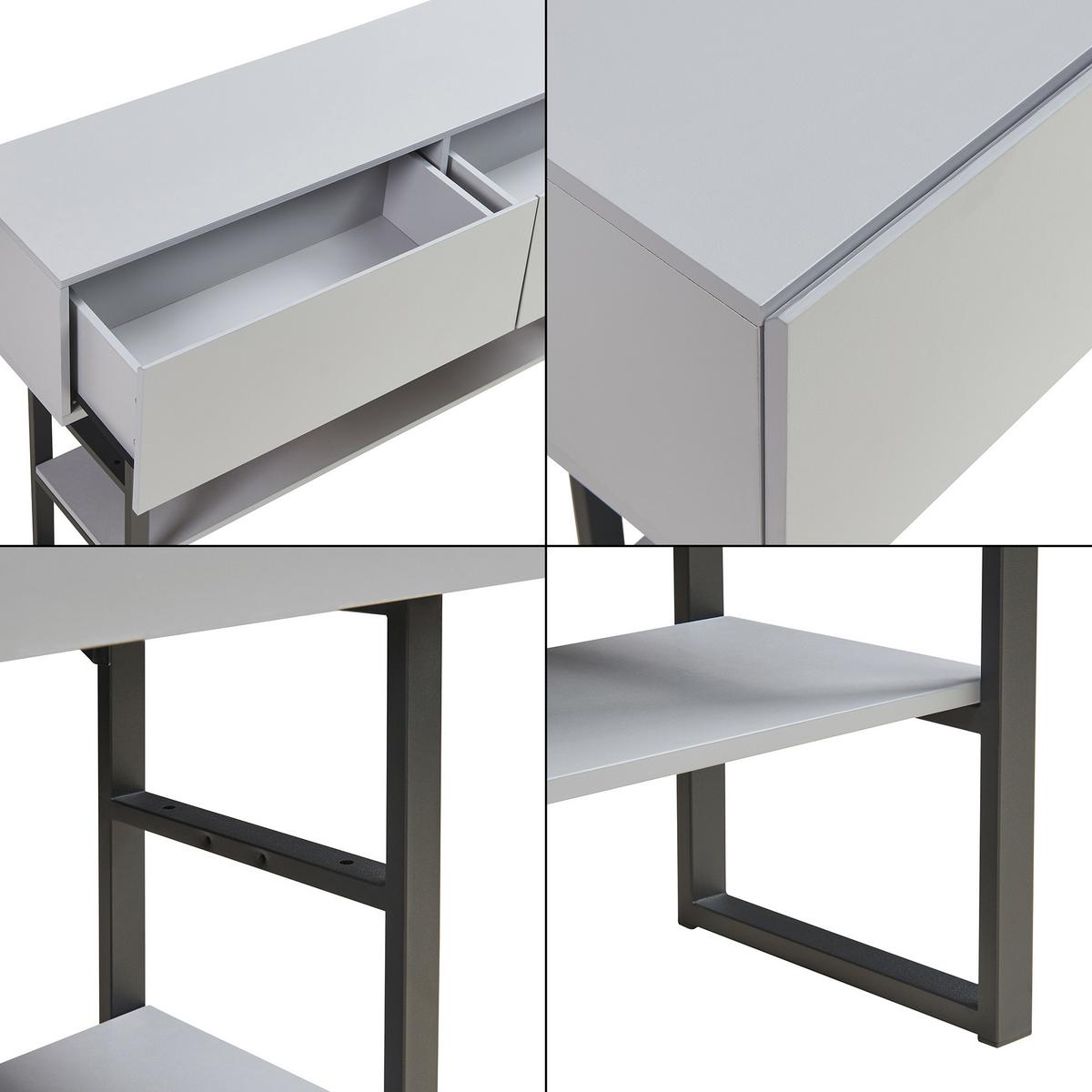 KONSOLENTISCH Varberg - Hellgrau, Holzwerkstoff/Metall (30/120/75cm) - [en.casa]