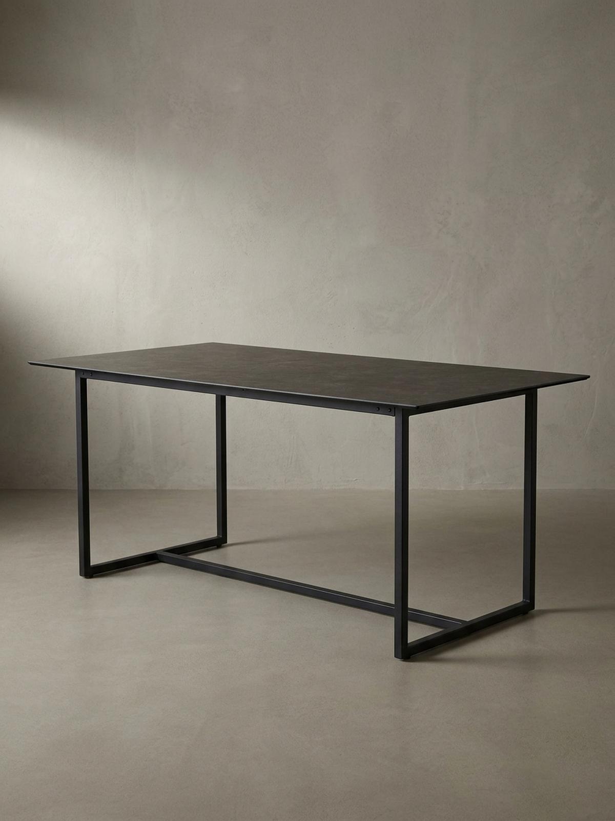 ESSTISCH Glas Keramik Marmoroptik Designer 180x90 ARCTIC, Schwarz 180x90x76 cm - Schwarz, Glas/Metall (90/180/76cm) - KADIMA DESIGN