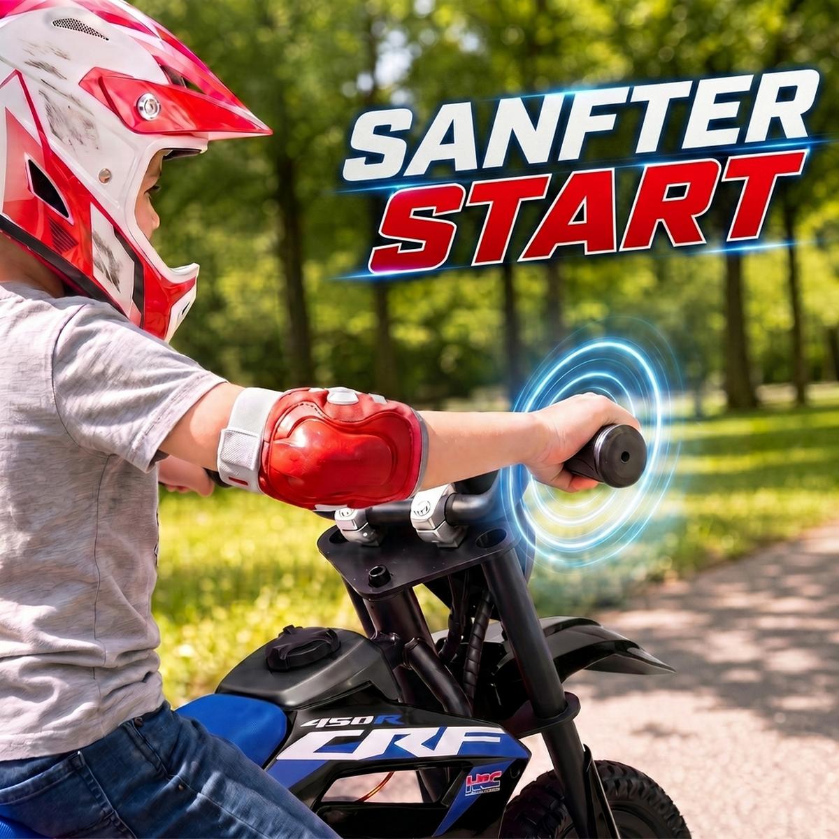 KINDER Motocross Stahl Kunststoff Schwarz - Schwarz, Metall (104/55/67cm) - AIYAPLAY