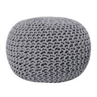 POUF Conrad 50/50/35 cm - Grau, Naturmaterialien/Textil (50/35/50cm) - Beliani